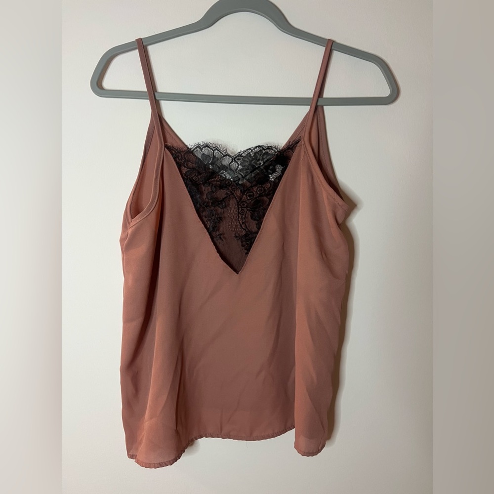 Low cut lace front camisole top
